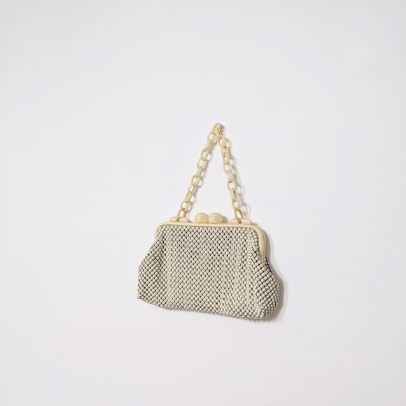 Vintage Handbags - Vintage Whiting Davis Mesh Purse Handbag Art Deco MCM 1960s